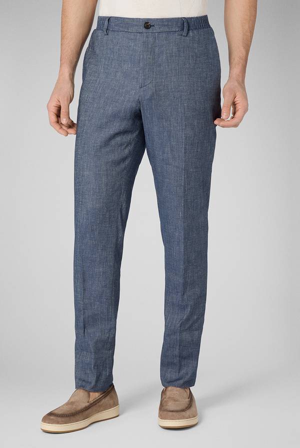 Pull Pal Zileri Pantalone in lino e cotone stretch In Vendita