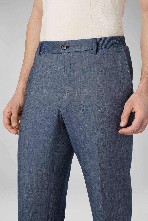 Pull Pal Zileri Pantalone in lino e cotone stretch In Vendita