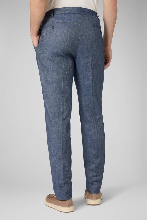 Pull Pal Zileri Pantalone in lino e cotone stretch In Vendita