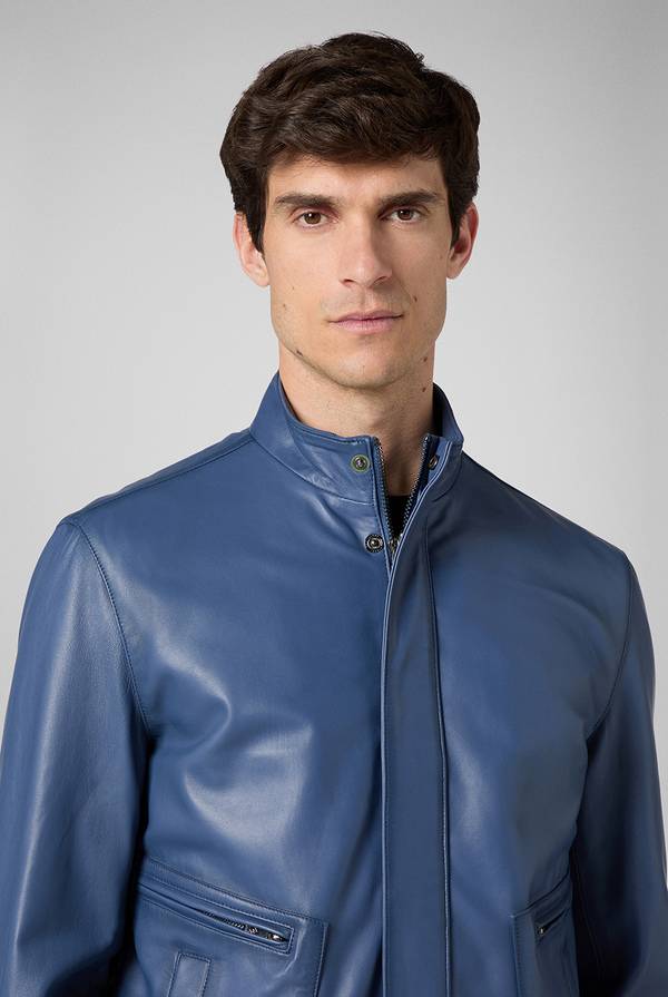 Pull Pal Zileri Biker in nappa color anice Vendita