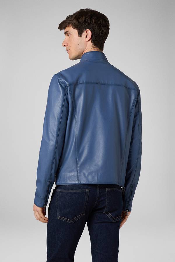 Pull Pal Zileri Biker in nappa color anice Vendita