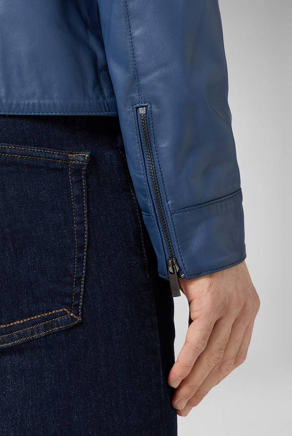 Pull Pal Zileri Biker in nappa color anice Vendita