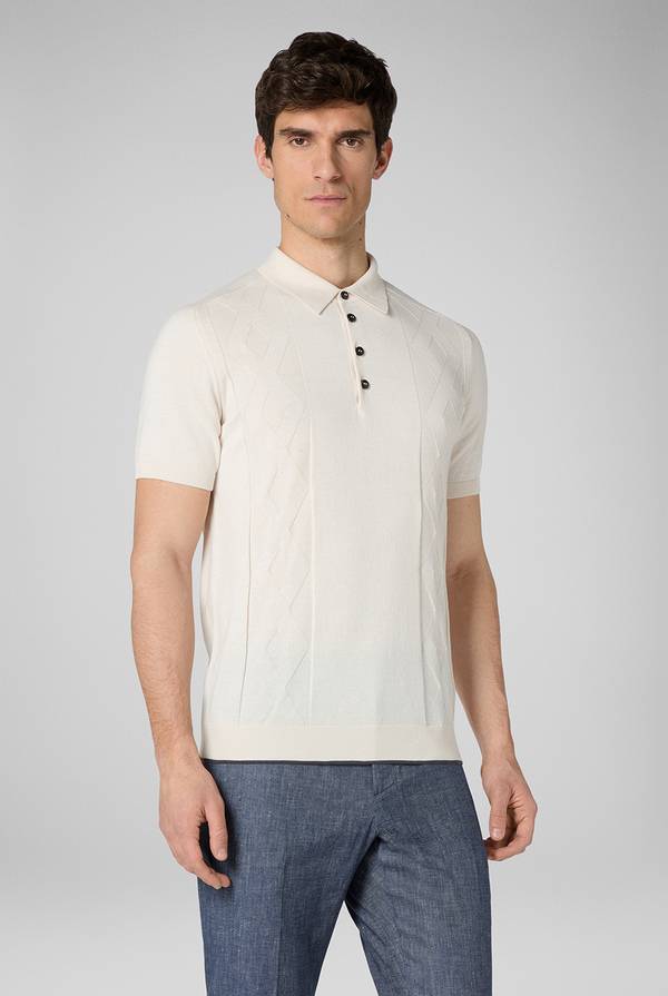 Pull Pal Zileri Polo in maglia con calati Pezzi Unici