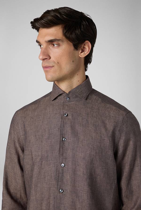 Pull Pal Zileri Camicia in lino marrone Acquista Ora