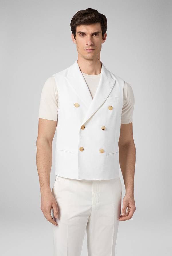 Pull Pal Zileri Gilet doppiopetto bianco con macro bottoni Economico
