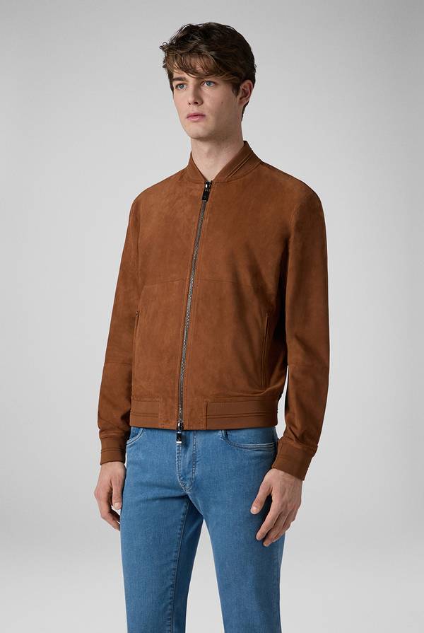 Pull Pal Zileri Bomber in suede marrone Moda