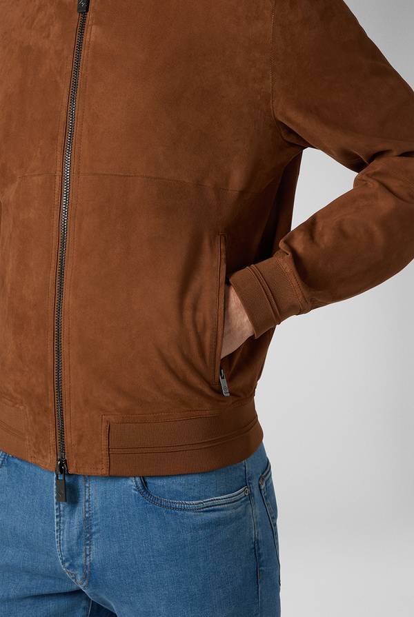 Pull Pal Zileri Bomber in suede marrone Moda