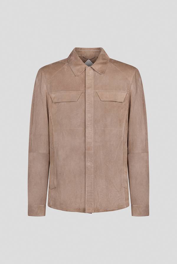 Pull Pal Zileri Overshirt in suede e nappa micro perforata In Linea