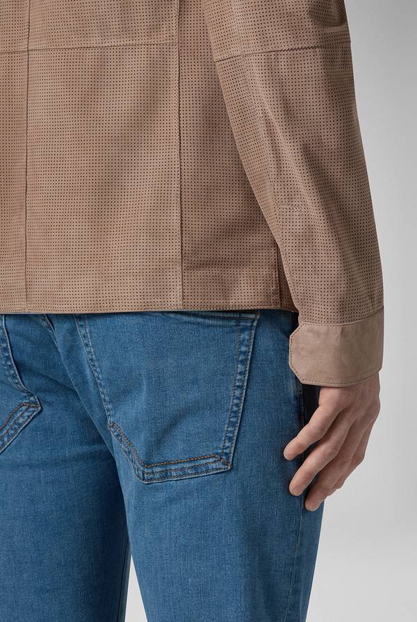 Pull Pal Zileri Overshirt in suede e nappa micro perforata In Linea