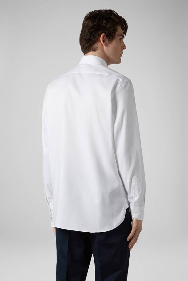 Pull Pal Zileri Camicia bianca in cotone con micro struttura Promozione