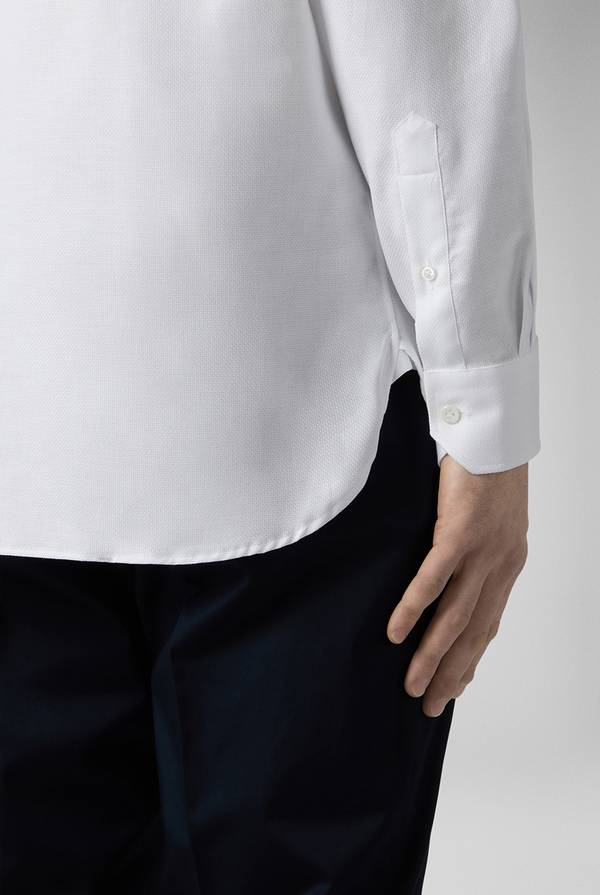 Pull Pal Zileri Camicia bianca in cotone con micro struttura Promozione