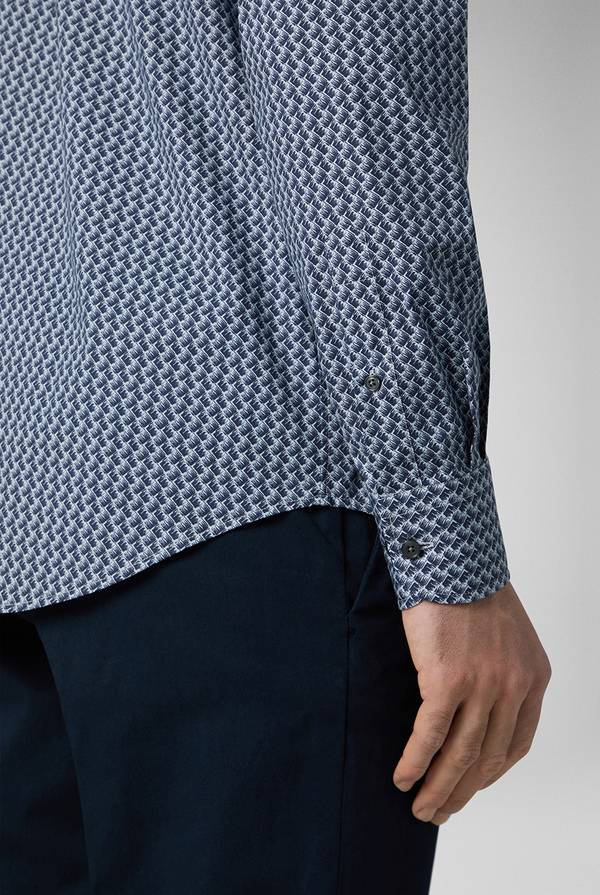 Pull Pal Zileri Camicia in cotone stampato nei toni del blu Spedizione Gratuita