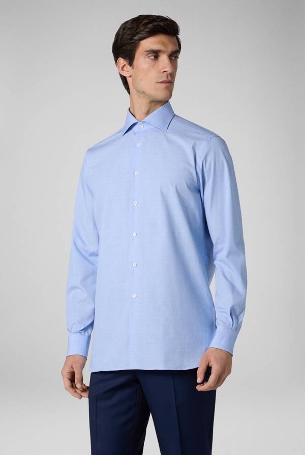 Pull Pal Zileri Camicia Principe di Galles azzurra Soddisfazione Garantita