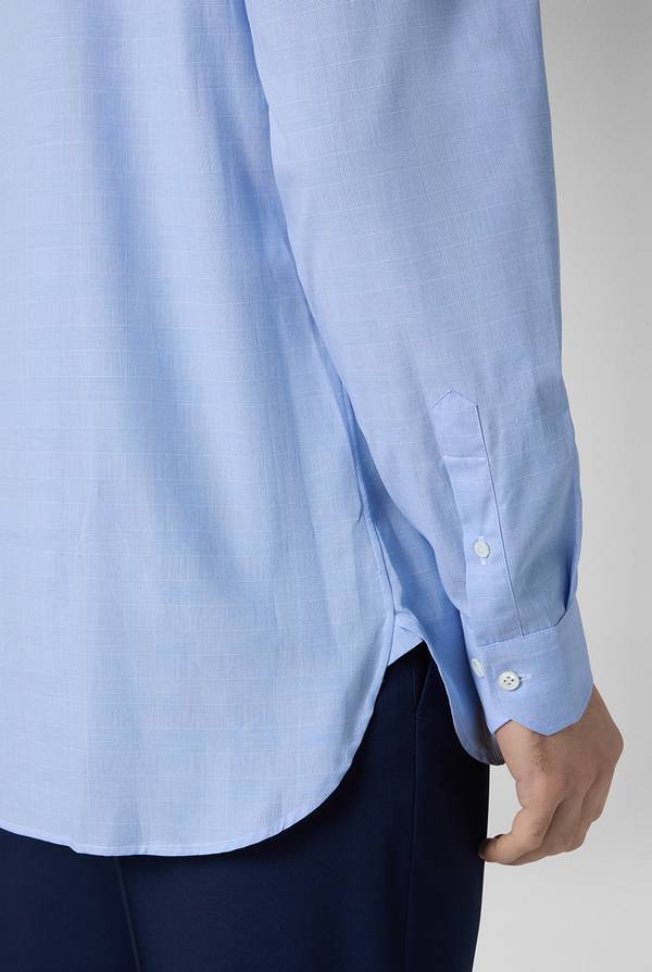 Pull Pal Zileri Camicia Principe di Galles azzurra Soddisfazione Garantita
