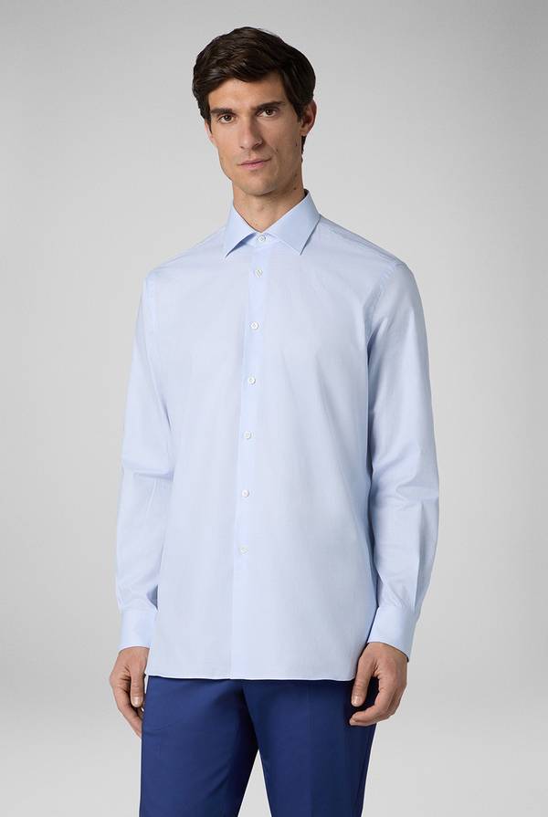 Pull Pal Zileri Camicia azzurra con micro struttura Acquista Ora