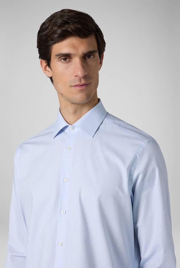 Pull Pal Zileri Camicia azzurra con micro struttura Acquista Ora