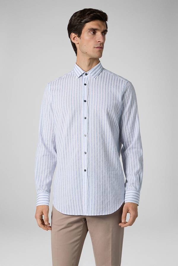 Pull Pal Zileri Camicia a macro righe bianche e azzurre Sconti questo mese