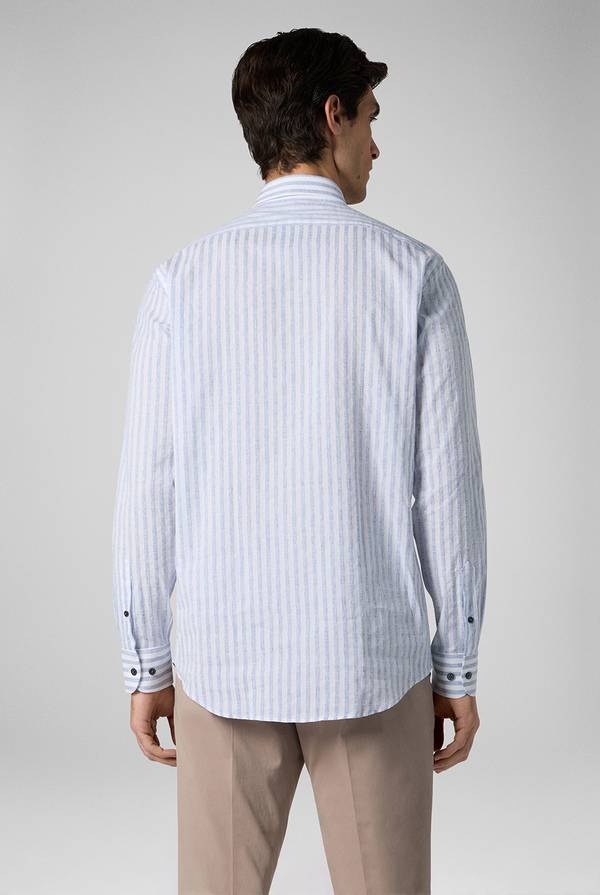 Pull Pal Zileri Camicia a macro righe bianche e azzurre Sconti questo mese