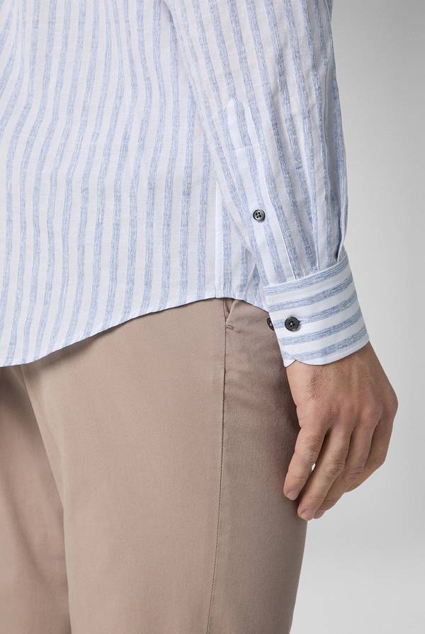 Pull Pal Zileri Camicia a macro righe bianche e azzurre Sconti questo mese