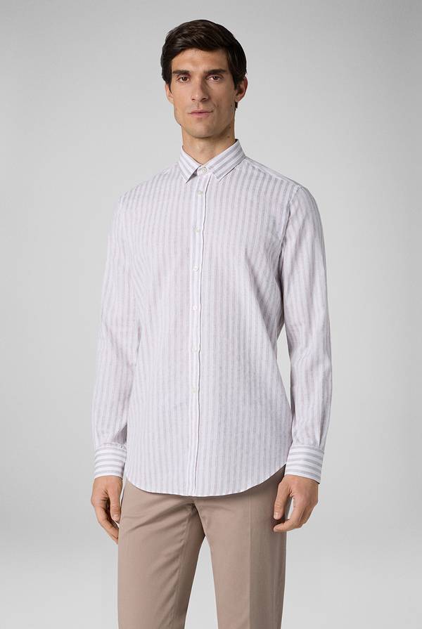Pull Pal Zileri Camicia a macro righe bianche e azzurre Convenienza