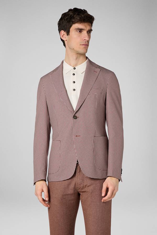 Pull Pal Zileri Giacca Effortless in jersey con motivo pied de poule Nuovo