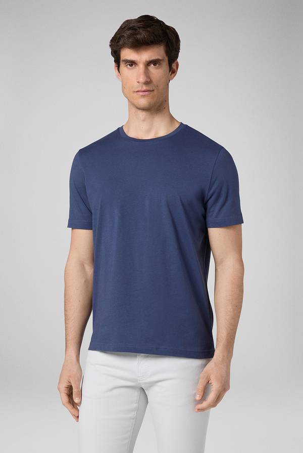 Pull Pal Zileri T-Shirt in cotone nel colore blu Vendita Calda