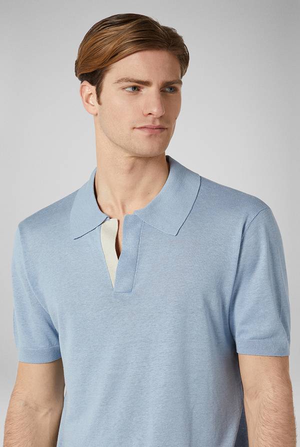Pull Pal Zileri Polo in maglia di lino e seta Saldi Di Fabbrica