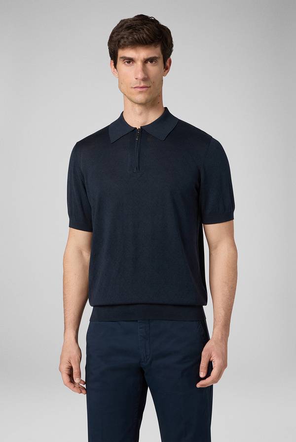Pull Pal Zileri Polo jacquard con monogramma pz I Più Venduti