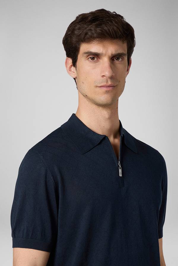 Pull Pal Zileri Polo jacquard con monogramma pz I Più Venduti