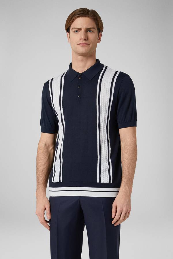 Pull Pal Zileri Polo con bande a contrasto In Saldo