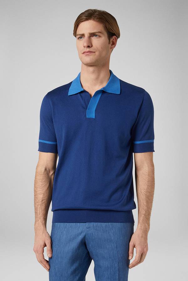 Pull Pal Zileri Polo in maglia con dettagli a contrasto Italia