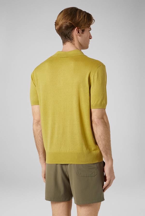 Pull Pal Zileri Polo in maglia di lino e seta color senape Promozione