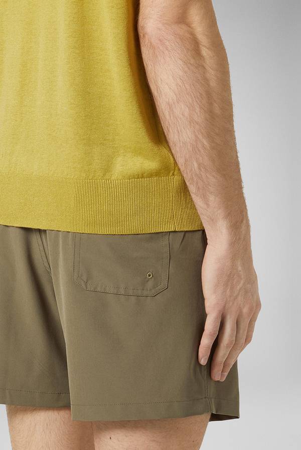 Pull Pal Zileri Polo in maglia di lino e seta color senape Promozione