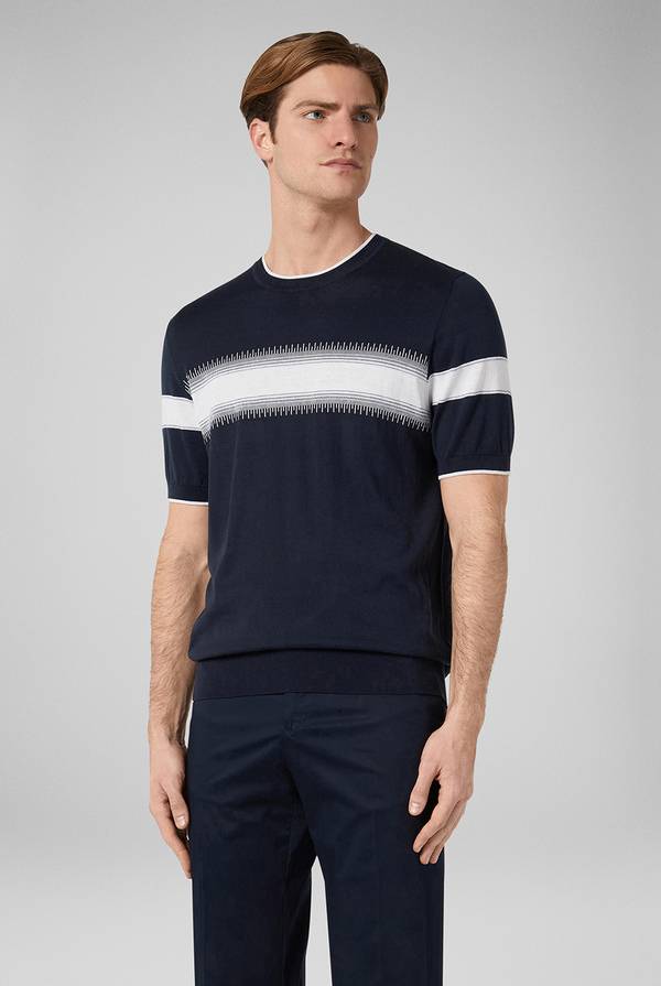 Pull Pal Zileri Maglia girocollo in seta e cotone Spedizione Gratuita