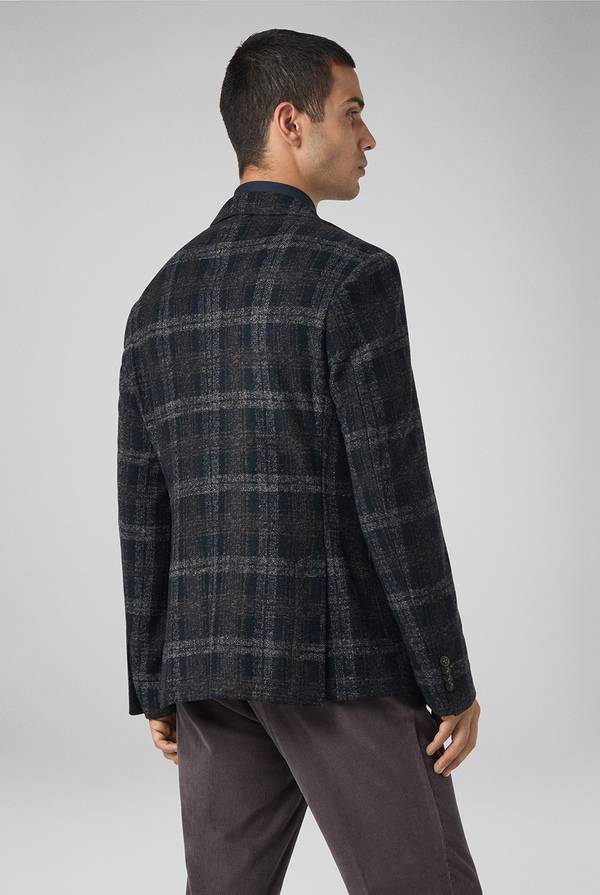 Pull Pal Zileri Giacca blu navy con motivo macro check Sconto