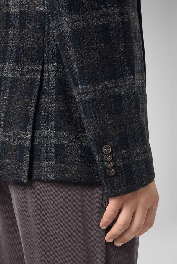 Pull Pal Zileri Giacca blu navy con motivo macro check Sconto