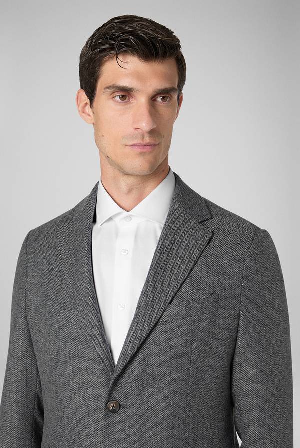 Pull Pal Zileri Giacca in lana tecnica con motivo spina di pesce Economico
