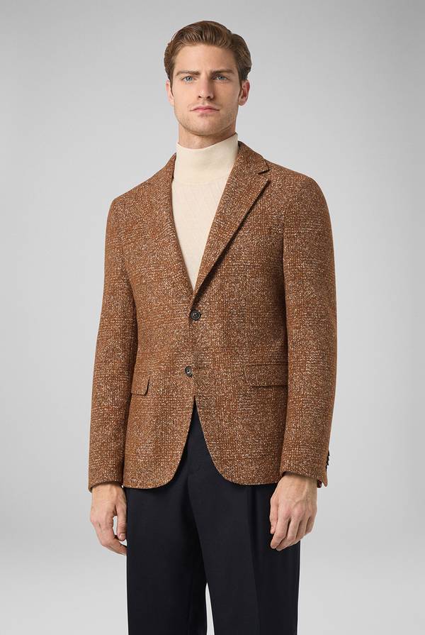 Pull Pal Zileri Giacca in lana e seta con micro pattern Online