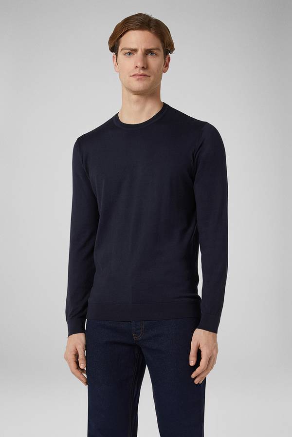 Pull Pal Zileri Girocollo in maglia con dettagli verde laguna 2025