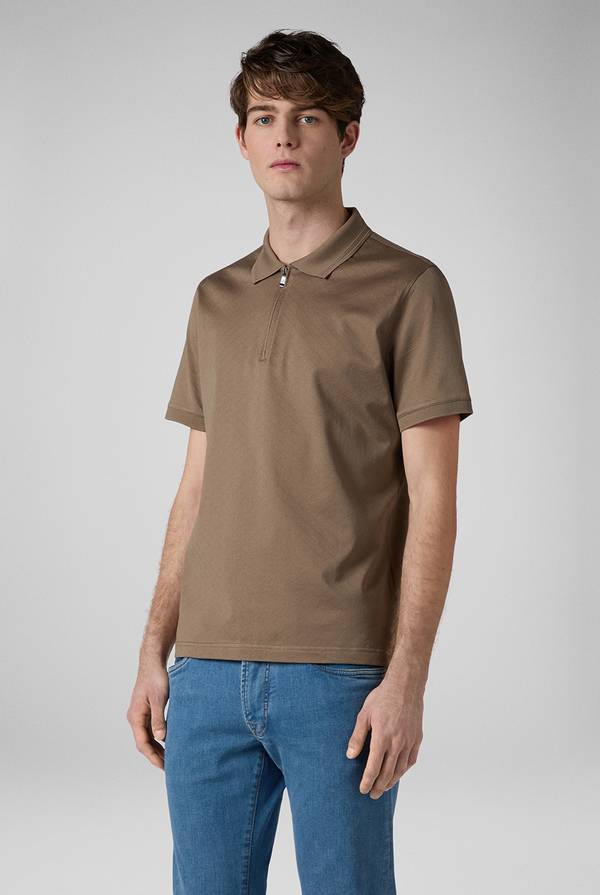 Pull Pal Zileri Polo con monogramma allover Qualità