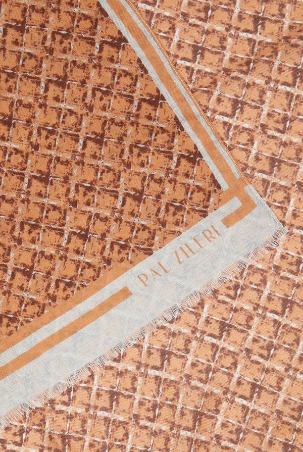 Pull Pal Zileri Sciarpa in modal e lana con fantasia geometrica Saldi Di Fabbrica