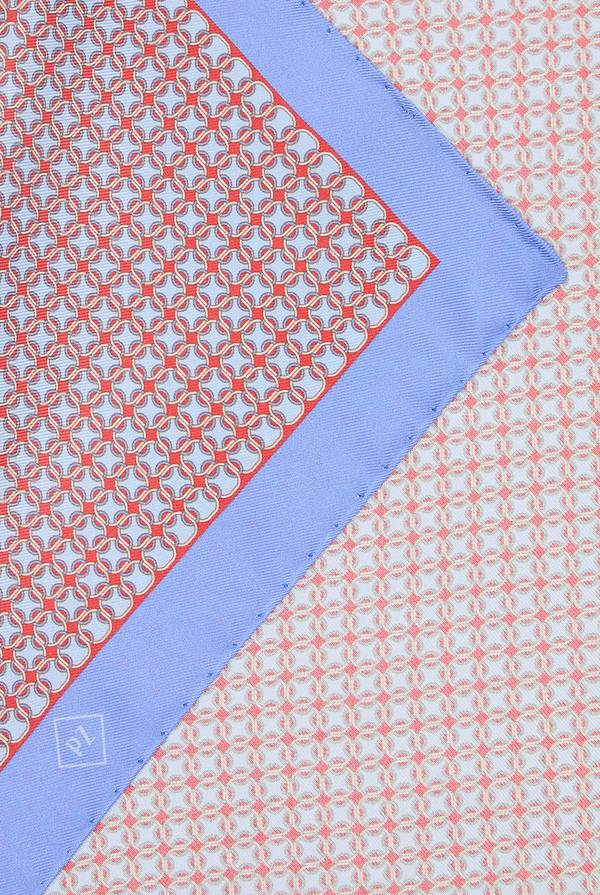 Pull Pal Zileri Pochette in seta stampata con piping a contrasto Saldi Di Fabbrica