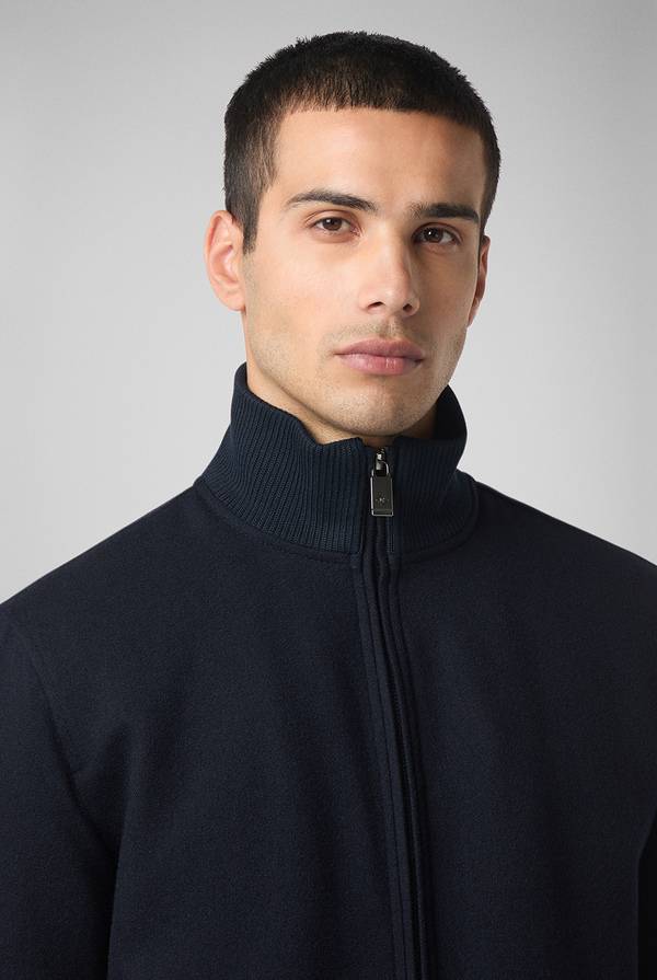 Pull Pal Zileri Bomber in lana tecnica con finiture in maglia a contrasto Sconto