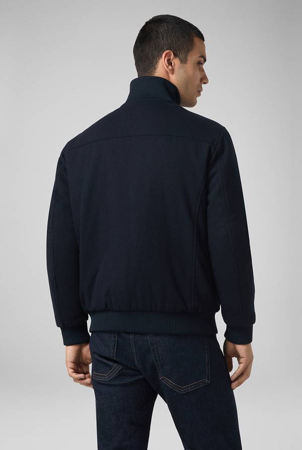 Pull Pal Zileri Bomber in lana tecnica con finiture in maglia a contrasto Sconto
