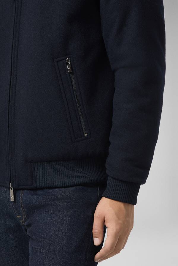 Pull Pal Zileri Bomber in lana tecnica con finiture in maglia a contrasto Sconto