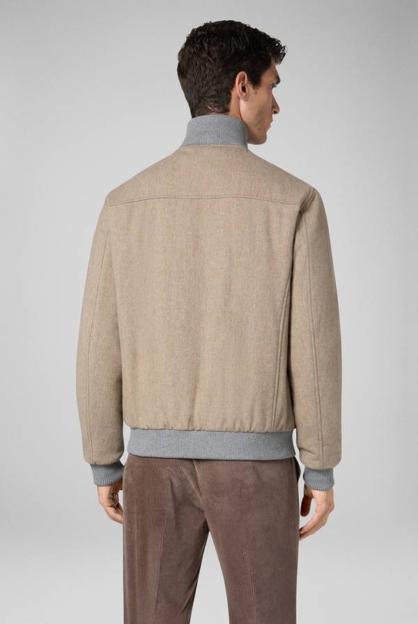 Pull Pal Zileri Bomber in lana tecnica con finiture in maglia a contrasto In vendita