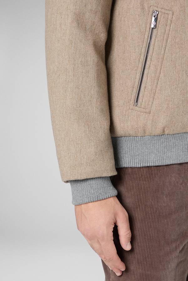 Pull Pal Zileri Bomber in lana tecnica con finiture in maglia a contrasto In vendita