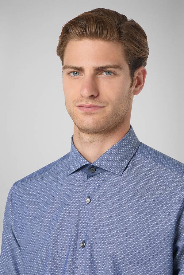 Pull Pal Zileri Camicia micro jacquard con collo Torino Saldi Di Fabbrica