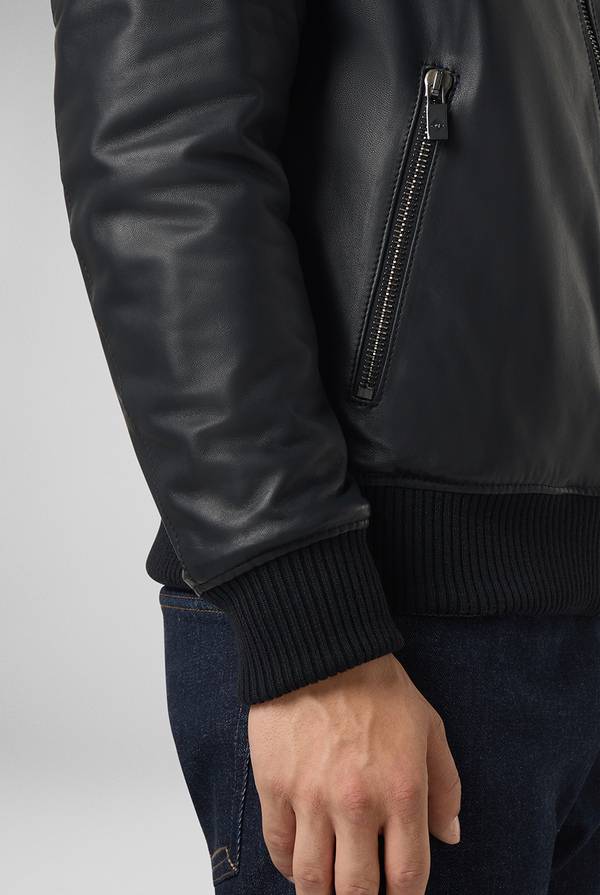 Pull Pal Zileri Bomber in pelle con colletto stand up Moda