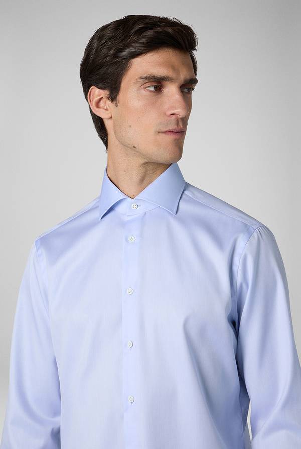 Pull Pal Zileri Camicia in cotone con trattamento anti-piega azzurra Spedizione Gratuita